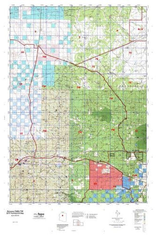 Arizona GMU 7W Hunt Area / Game Management Unit (GMU) Map - Wide World Maps & MORE! - Map - MyTopo - Wide World Maps & MORE!