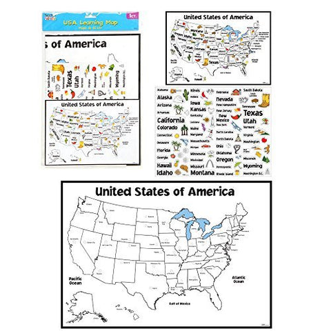 Teacher Building Blocks USA Learning Map (1 Count) Maps of United States, Maps of USA, Desk Maps, Fifty States, United States Poster, United States Capitals, Classroom Posters for Teachers - Wide World Maps & MORE! - Map - Teacher Building Blocks - Wide World Maps & MORE!