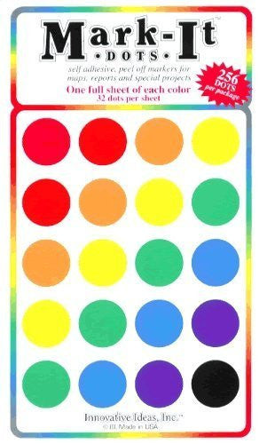 Large 3/4" Assorted Dots - 2 Pack - Wide World Maps & MORE! - Art and Craft Supply - Mark-It - Wide World Maps & MORE!