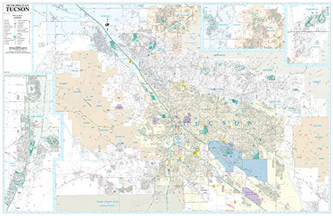 Tucson Metropolitan Full Detail Wall Map - Wide World Maps & MORE! - Map - Wide World Maps & MORE! - Wide World Maps & MORE!