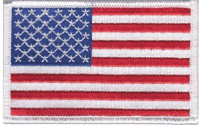 American Flag Embroidered Patch White Border United States Iron-On Military - Wide World Maps & MORE! - Home - Uhu - Wide World Maps & MORE!