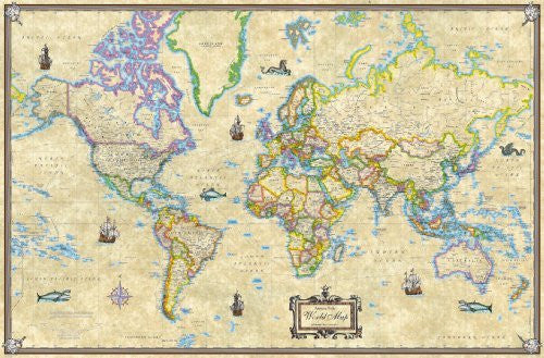 Antique Style World Map | Wide World Maps & MORE!