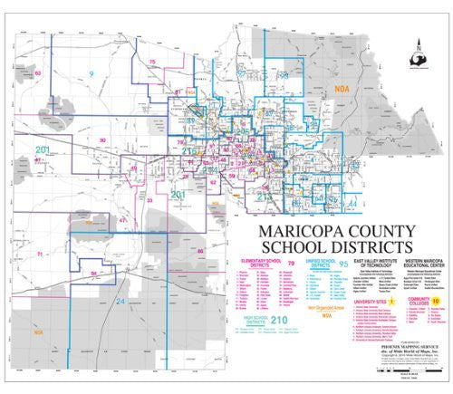 Maricopa County School Districts Dry Erase Laminated - Wide World Maps & MORE! - Map - Wide World Maps & MORE! - Wide World Maps & MORE!