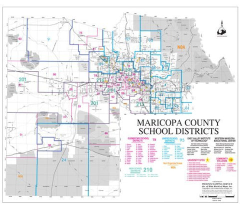 Maricopa County School Districts Dry Erase Laminated - Wide World Maps & MORE! - Map - Wide World Maps & MORE! - Wide World Maps & MORE!