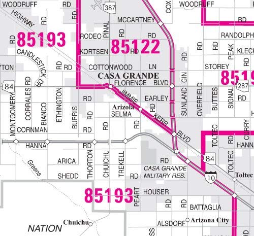 Arizona 5-Digit ZIP Code Map Full-Size Gloss Ready-to-Hang Wall Map - Wide World Maps & MORE!