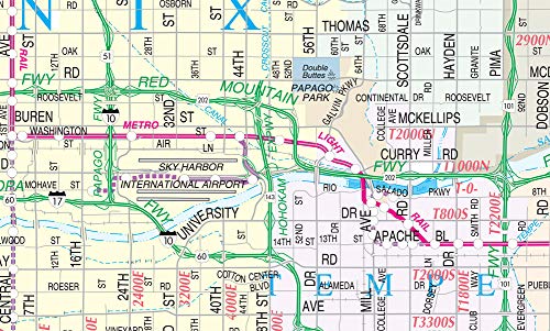 Metropolitan Phoenix Arterial and Collector Streets Full-Size Standard Wall Map Dry Erase Ready-to-Hang - Wide World Maps & MORE! - Map - Wide World Maps & MORE! - Wide World Maps & MORE!