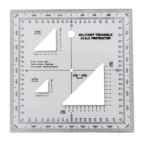 Military UTM/MGRS Coordinate Scale – Map Reading and Land Navigation – Topographical Map Scale, Protractor and Grid Coordinate Reader – Pairs with Compass and Pace Counter Beads by Golden Eye Tactical - Wide World Maps & MORE! - Tool - MapTools - Wide World Maps & MORE!
