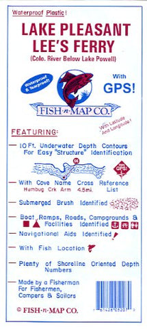 1991 Lake Pleasant / Lee's Ferry (Colo. River Below Lake Powell) [Collectible - Very Good] - Wide World Maps & MORE! - Map - Fish-N-Map Company - Wide World Maps & MORE!