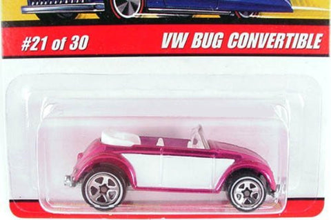 2006 Hot Wheels Classics Series 2 VW Bug Convertible Pink/White #21/30 - Wide World Maps & MORE! - Toy - Hot Wheels - Wide World Maps & MORE!
