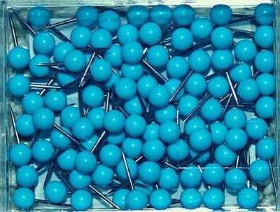 1/8 Inch Map Tacks - Light Blue - Wide World Maps & MORE! - Office Product - Moore - Wide World Maps & MORE!