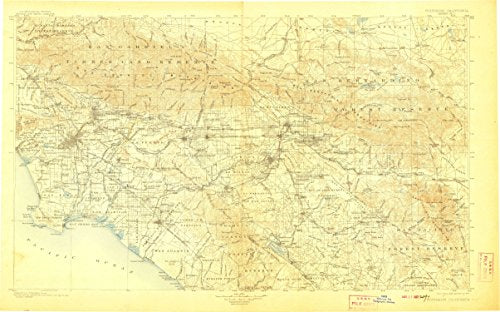 YellowMaps Southern California Sheet No 1 CA topo map, 1:250000 Scale, 1 X 2 Degree, Historical, 1904, Updated 1907, 20 x 32.1 in - Wide World Maps & MORE! - Map - YellowMaps - Wide World Maps & MORE!
