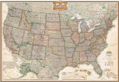 The United States Executive Map Map Type: Gloss Laminated - Wide World Maps & MORE! - Map - National Geographic Maps - Wide World Maps & MORE!