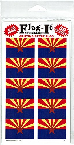 Arizona State Flag Self-Adhesive Flag Stickers (5-Pack) - Wide World Maps & MORE! - Art and Craft Supply - Flag-It Stickers - Wide World Maps & MORE!