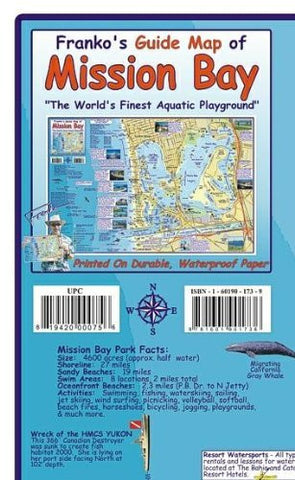 Mission Bay San Diego Guide Franko Maps Waterproof Map - Wide World Maps & MORE! - Book - Wide World Maps & MORE! - Wide World Maps & MORE!