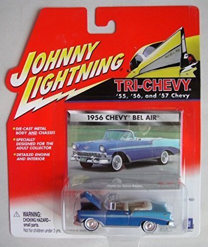 JOHNNY LIGHTNING BLUE 1956 CHEVY BEL AIR CONVERTIBLE - Wide World Maps & MORE! - Toy - Johnny Lightning - Wide World Maps & MORE!
