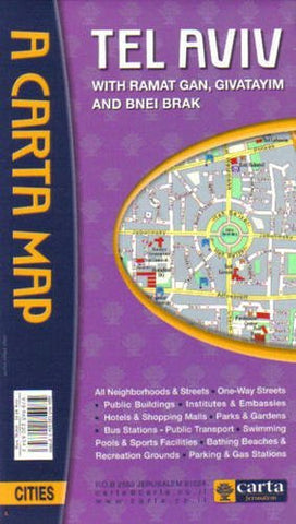 Map of Tel Aviv: With Ramat Gan, Givatayim, Old Jaffa and Bnie Brak - Wide World Maps & MORE! - Book - Carta, Jerusalem - Wide World Maps & MORE!
