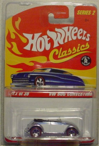 Hot Wheels Classics Series 2 VW Bug Convertible 21 of 30 CHROME w/White 1:64 Scale - Wide World Maps & MORE! - Toy - Hot Wheels - Wide World Maps & MORE!