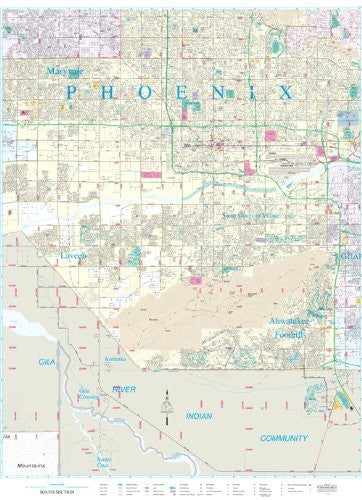 Phoenix Metropolitan Area South Section Dry Erase Laminated - Wide World Maps & MORE! - Map - Wide World Maps & MORE! - Wide World Maps & MORE!