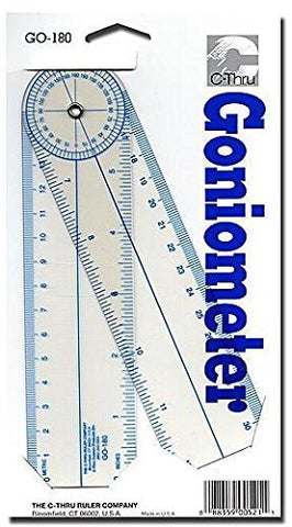Westcott Goniometer Quick-Angle Protractor [2 Pieces] - Product Description - Westcott Goniometer Quick-Angle Protractor- Unit: Eachlegs Rotate Around Protractor Scale To Read Angles. 7 In. Arms Open To 12 In. Includes In. And Metric Scales. 1 3 ... - Wide World Maps & MORE! - Home - BIMS - Wide World Maps & MORE!