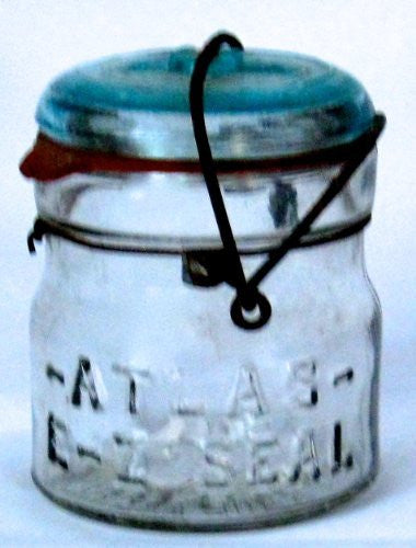 Vintage Atlas E-Z Seal Jar with Wire Bail and Glass Jar Lid - Wide World Maps & MORE! - Home - Atlas - Wide World Maps & MORE!