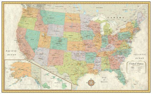 U.S.A. Wall Map (Classic Edition, Large, Satin Laminated) - Wide World Maps & MORE! - Map - Rand McNally & Company - Wide World Maps & MORE!
