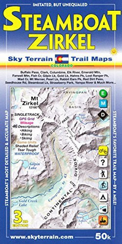 Steamboat Springs Mount Zirkel Trail Map 3rd Edition - Wide World Maps & MORE! - Book - Sky Terrain - Wide World Maps & MORE!