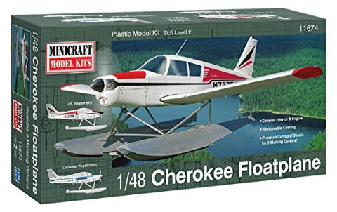 Minicraft Piper Cherokee Float Plane Airplane Model Kit (1/48 Scale) - Wide World Maps & MORE! - Hobby - Minicraft - Wide World Maps & MORE!