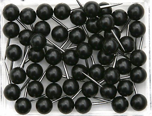 1/4 Inch Map Tacks - Black | Wide World Maps & MORE!