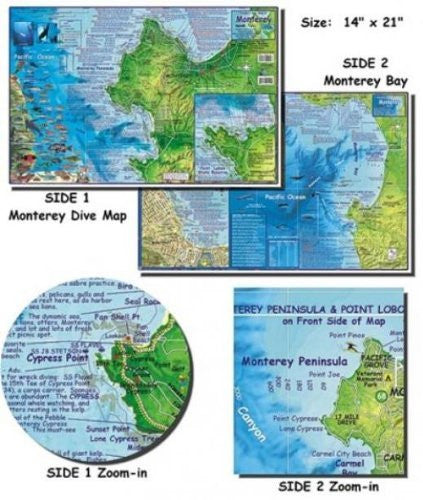 Franko Maps Monetrey Bay Map for Scuba Divers and Snorkelers - Wide World Maps & MORE! - Map - Franko Maps - Wide World Maps & MORE!
