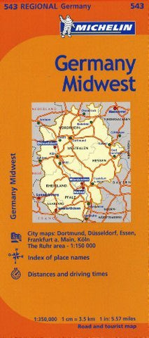 Michelin Germany Midwest Map 543 (Maps/Regional (Michelin)) - Wide World Maps & MORE! - Book - Michelin Travel Lifestyle - Wide World Maps & MORE!