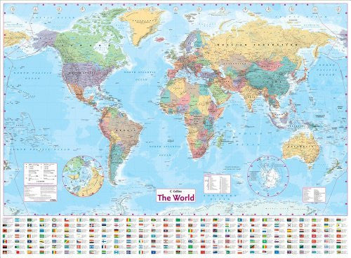 Collins The World: Paper Wall Map - Wide World Maps & MORE! - Map - HarperCollins UK - Wide World Maps & MORE!