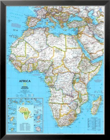 Africa Political Map Framed Art Poster Print, 25x32 - Wide World Maps & MORE! - Home - Art.com - Wide World Maps & MORE!