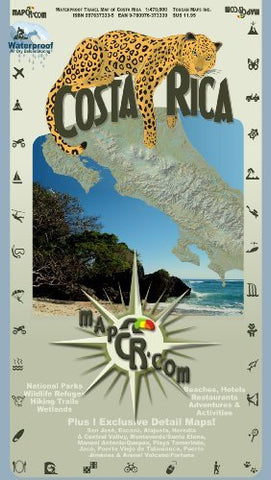 Costa Rica: Waterproof Travel Map of Costa Rica - Wide World Maps & MORE! - Book - Wide World Maps & MORE! - Wide World Maps & MORE!