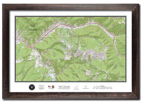 Vail Colorado Ski Area Topographic Keepsake Poster Map (with ski runs, lifts and gondolas; hiking trails, topo markings & elevation markings) - Wide World Maps & MORE! - Book - Wide World Maps & MORE! - Wide World Maps & MORE!