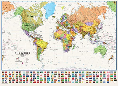 Political Lightsea World Dry Erase Ready-to-Hang - Wide World Maps & MORE! - Map - Wide World Maps & MORE! - Wide World Maps & MORE!