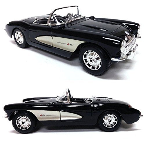 New 1:18 W/B SPECIAL EDITION - BLACK 1957 CHEVROLET CORVETTE Diecast Model Car By Maisto - Wide World Maps & MORE! - Toy - Maisto - Wide World Maps & MORE!