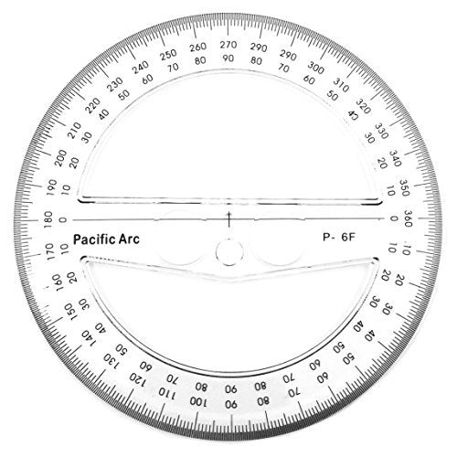360 Degree Circular Protractor - Wide World Maps & MORE! - Art and Craft Supply - Pacific Arc - Wide World Maps & MORE!