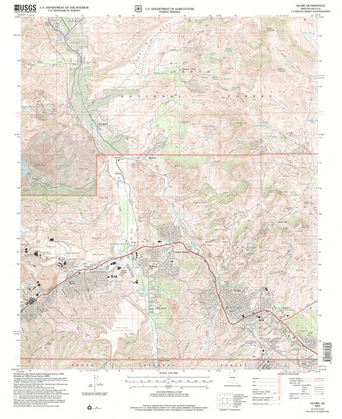 Globe, Arizona (7.5'×7.5' Topographic Quadrangle) - Wide World Maps & MORE! - Map - Wide World Maps & MORE! - Wide World Maps & MORE!