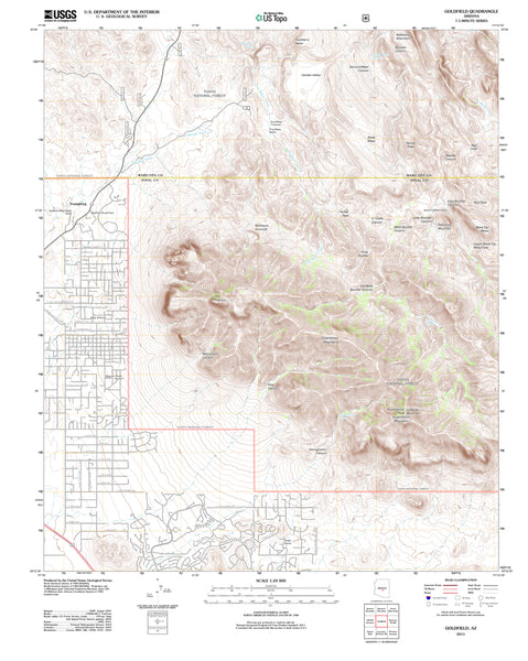 Goldfield, Arizona (US Topo 7.5'×7.5' Topographic Quadrangle) - Wide World Maps & MORE!