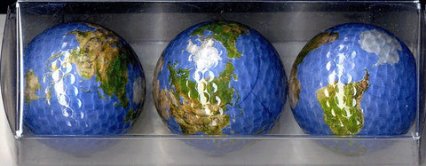 World Satellite Earth Special Occasion Golf Ball Set - Wide World Maps & MORE! - Office Product - Mariposa Impressions - Wide World Maps & MORE!