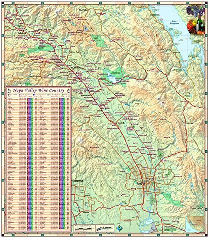 Napa Valley CA Wall Map with Wineries *Laminated* MEDIUM 36"x45" - Wide World Maps & MORE! - Book - Wide World Maps & MORE! - Wide World Maps & MORE!