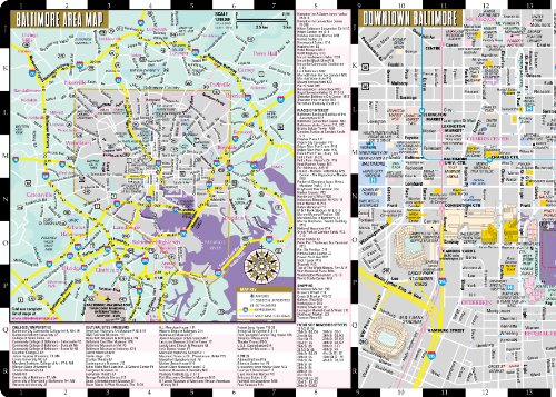 Streetwise Baltimore Map - Laminated City Center Street Map of Baltimore, Maryland - Folding pocket size travel map with light rail & metro - Wide World Maps & MORE!