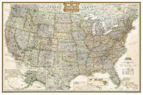 2012 United States Executive, Poster Size, Tubed Wall Map (U.S. by National Geographic Maps Division) - Wide World Maps & MORE! - Map - National Geographic Maps - Wide World Maps & MORE!