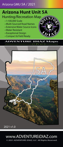 Arizona Hunt Unit 05A Hunting/Recreation Map - Wide World Maps & MORE!