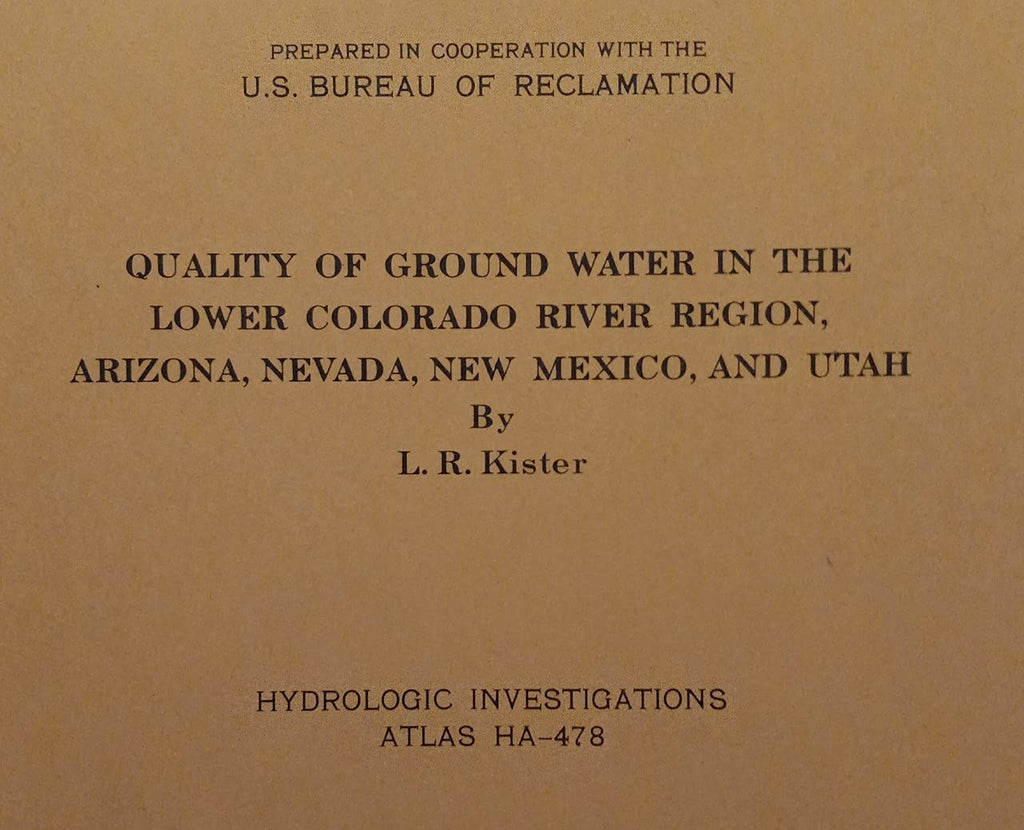 Quality of Ground Water in the Lower Colorado River Region - Arizona, Nevada, New Mexico and Utah - Wide World Maps & MORE!