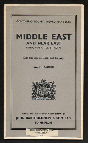 Contour-Coloured World Map Series Middle East and Near East Persia, Arabia, Turkey, Egypt - with boundaries, roads and railways 1/4,000,000 - Wide World Maps & MORE!