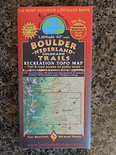 Boulder Nederland Colorado Trails Recreational Topo Map - Wide World Maps & MORE! - Sports - Unknown - Wide World Maps & MORE!