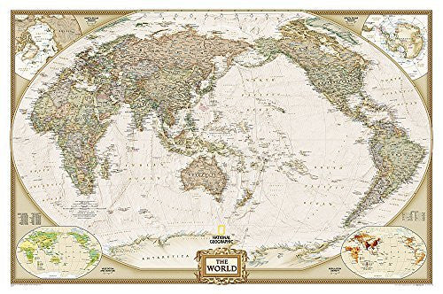 World Executive, Pacific Centered [Tubed] (National Geographic Reference Map) - Wide World Maps & MORE! - Book - National Geographic - Wide World Maps & MORE!