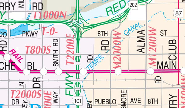 East Valley Arterial and Collector Streets Desk Map Gloss Ready-to-Hang - Wide World Maps & MORE!