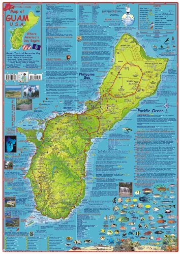 Guam Dive Map Laminated Poster By Franko Maps - Wide World Maps & MORE! - Map - Franko Maps - Wide World Maps & MORE!